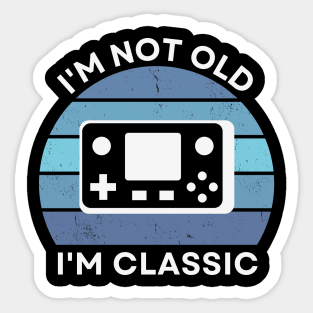 I'm not old, I'm Classic | Handheld Console | Retro Hardware | Vintage Sunset | '80s '90s Video Gaming Sticker